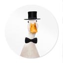 Poster Gentleman Oie avec chapeau haut-de-forme - Korenkova - Rond