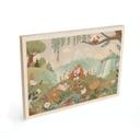 Houten Wanddecoratie Vossenfamilie op de Bloemenweide - Oliver Robins