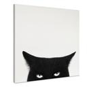 Tableau sur bois Regard d'une chatte noire - Korenkova - Carré