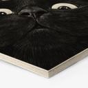 Tableau sur bois Hexagonal Chat noir amusant - Korenkova