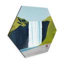 Hexagon Wanddecoratie Waterval in de bergen - Rivers - Alu-Dibond