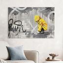 Leinwandbild Kind mit Papierschiff Streetart - Habib - 30x20 cm