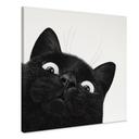 Tableau sur toile Chat noir amusant - Korenkova - Carré