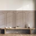 Wandpanelen Wandbekleding taupe met houtnerf met sierbiesoptiek