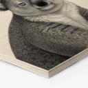 Tableau sur bois Hexagonal Koala avec café - Korenkova