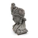 Buddha Büste aus Kunststein, betongrau | 34x21x44 cm