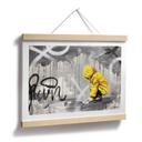 Poster Kind mit Papierschiff Streetart - Habib - 30x24 cm