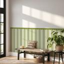 Panneaux muraux revêtement mural autocollant vert rayé avec frise