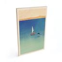Houten Wanddecoratie Zeilen met een dolfijn op zee - Rivers