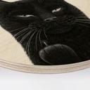 Tableau sur bois Chat noir effronté - Korenkova - Rond