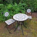 Table de jardin en mosaïque, 60 cm de diamètre robuste, intérieur et extérieur