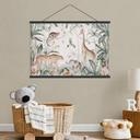 Kinderkamer Textielposter Dieren in de jungle - Kvilis
