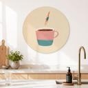 Tableau Plongeon dans le café - Rivers - Alu-Dibond Rond