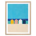 Poster Strandhuisjes aan zee - Rivers