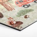 Hexagon Wanddecoratie Dieren Brandweer in het Bos - Oliver Robins - Alu-Dibond