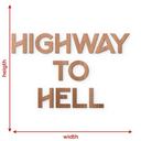 Träbokstäver Highway to Hell - Mahogny
