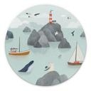 Wanddecoratie Maritiem Kustmotief met Vuurtoren - Oliver Robins - Alu-Dibond - Rond