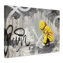 Leinwandbild Kind mit Papierschiff Streetart - Habib - 30x20 cm