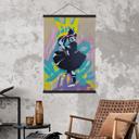 Stoffbild Ballerina mit Football Graffiti - Habib - 30x45 cm