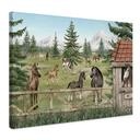 Canvas Schilderij Paardenwei in het Natuurpark - Oliver Robins
