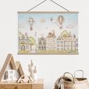 Kinderkamer Textielposter Katten boven de daken - Oliver Robins