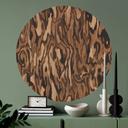 Sticker Mural Ettore Walnut - Veinage de Bois Abstrait - Sir Edward x Grigory Gladarev - Rond