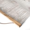 Textielposter Bos aan het meer in de mist in beige - Ms Tiff