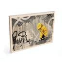 Holzbild Kind mit Papierschiff Streetart - Habib - 30x20 cm