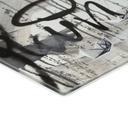 Glasbild Kind mit Papierschiff Streetart - Habib - 60x40 cm