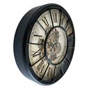 Vintage Metall Wanduhr mit bewegenden Zahnrädern r