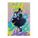 Stoffbild Ballerina mit Football Graffiti - Habib - 30x45 cm