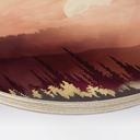 Houten Wanddecoratie Roze Zonsondergang boven het Bos - SpaceFrog Designs - Rond