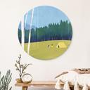 Glas billede Camping ved skoven - Rivers - Rund