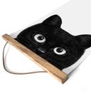 Textil poster Svart katt upp och ned - Korenkova