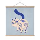 Stampa su tessuto Gatto in Porcellana Blu di Delft - Cantwell - Quadrato