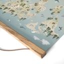Kinderkamer Textielposter Wereldkaart - Wereld van de dieren - Oliver Robins