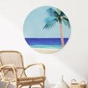 Wanddecoratie Vakantiestrand met palmboom - Rivers - Alu-Dibond Rond