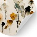 Sticker mural Délicates fleurs séchées aux tons naturels - Treechild - Rond