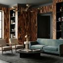 Fotobehang Ettore Walnut - Abstracte Houtnerf - Sir Edward x Grigory Gladarev