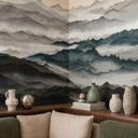 Fotobehang Roerich Light - Nevelig Berglandschap - Sir Edward x Grigory Gladarev