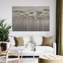 Wanddecoratie lotusbloemen met zwaan in water in grijs - Ms Tiff - Alu-Dibond