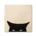 Tableau sur bois Regard d'une chatte noire - Korenkova - Carré