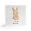 Holzbild zum Hinstellen - Hase mit Mutmachspruch 'Ich gehöre dazu'