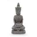 Meditierender Buddha aus Kunststein, betongrau | 15x11x25 cm
