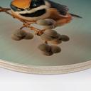 Holzbild Kleiner Vogel am Ast - Jacob Xu - Rund - Ø 20 cm