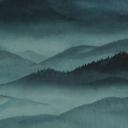 Fotobehang Roerich Hills - Blauw Berglandschap - Sir Edward x Grigory Gladarev