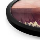 Ronde poster Roze Zonsondergang boven het Bos - SpaceFrog Designs - Rond