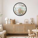 Poster Vossenfamilie op de Bloemenweide - Oliver Robins - Rond