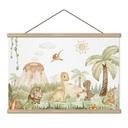Kinderkamer Textielposter Kleine dino's op grote ontdekkingsreis - Oliver Robins