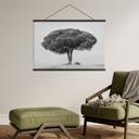 Textielposter Boom in zwart-wit - Martin